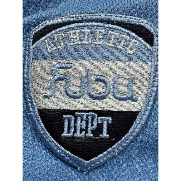 FUBU Vintage The Collection‎ Y2K Athletic Dept 5 Size 1X Blue Colorblock Limited - Picture 6 of 7